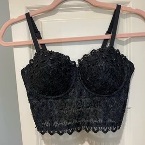 Black bustier top